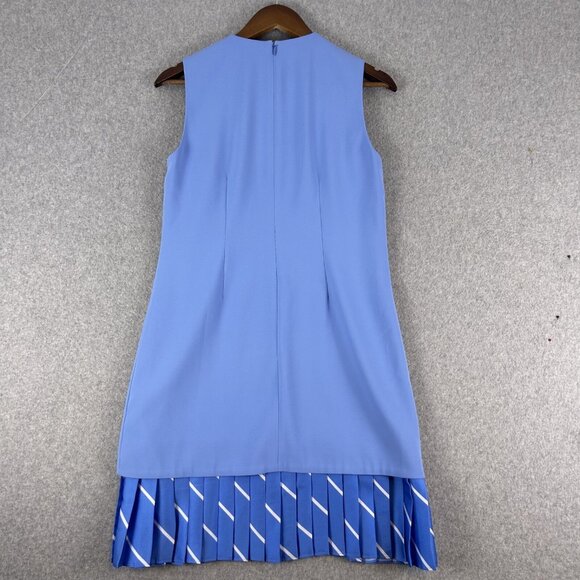 Victoria Victoria Beckham Shift Dress Women US 6 Blue Pleated Hem Lined Cocktail - Picture 8 of 8